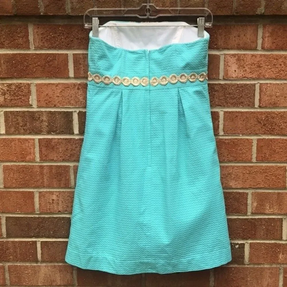 Lilly Pulitzer Betsey Strapless Dress sz 2 - Picture 4 of 13